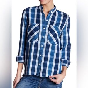 Joes Jeans Joe’s Collection Aislin Plaid Top in Blue 100% Cotton Size Small